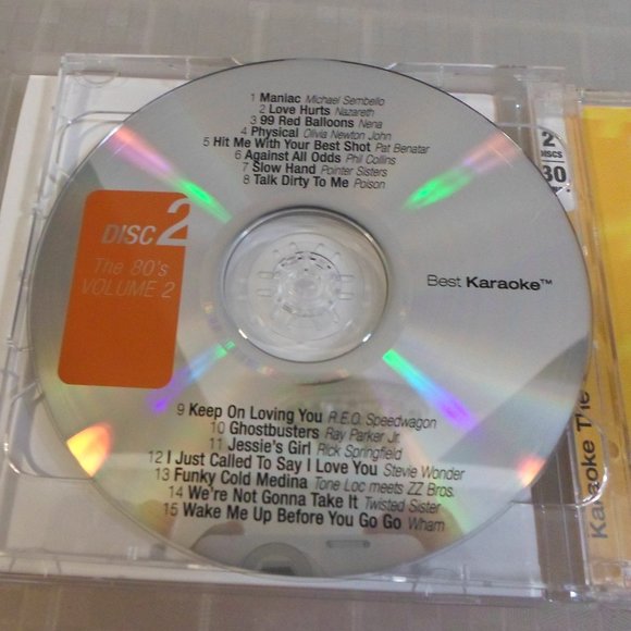 Best Karaoke CDs - The 80's Volume 2 - Set of 2 CDs - Picture 3 of 6